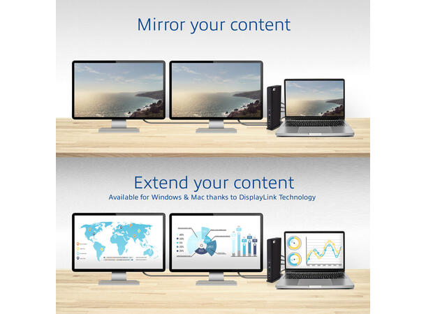ACT AC7093 USB-C 4K MST Dokkingstasjon