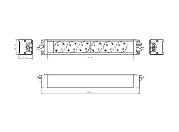 AiC DAISY Strømskinne 6 x strøm Wieland GST18® 