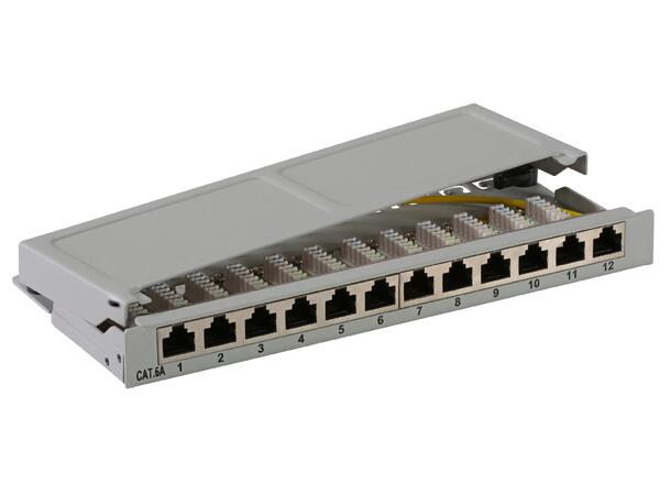 EFB Mini Patch Panel 12xRJ45 Cat.6A STP 10" 1U Grå RAL9005 