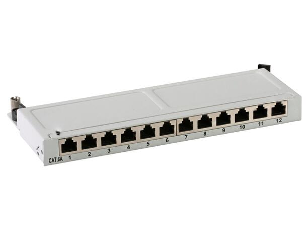 EFB Mini Patch Panel 12xRJ45 Cat.6A STP 10" 1U Grå RAL9005 