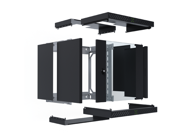 EFB Rack Skap X Vegg 19" 12U Rack 12U Sort Maks 60kg 