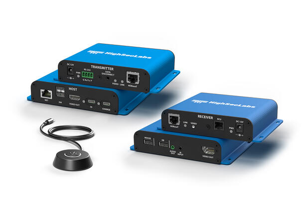 HighSecLabs Office Extended USB Docking USB-C, DP/Hdmi 4K60, RS232, Kobbber 100m 