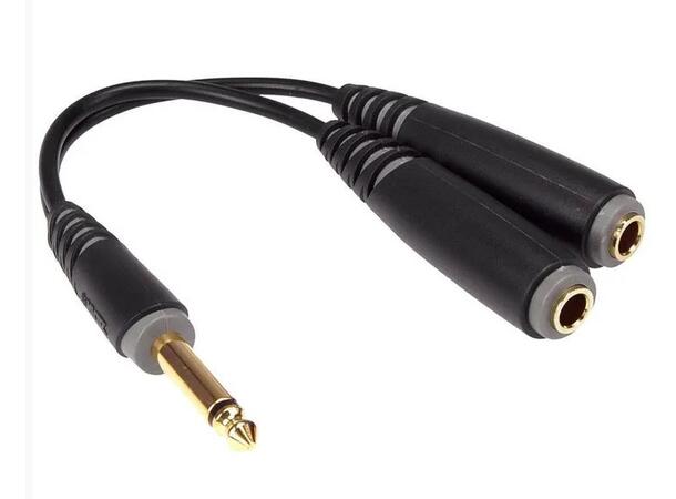 Klotz Audioadapter 6,5 - 2x 6,5 Pigtail 6,5mm plugg til 2x 6,5mm Hun Mono 