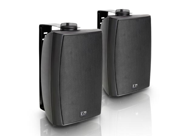 LD Høyttaler Vegg 5,25" Passiv 100V Sort (1 par) inkl. veggfeste 