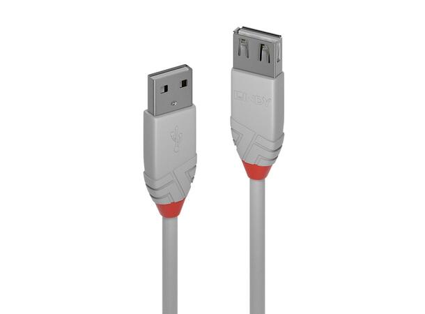 Lindy USB2 Skjøtekabel A-A - 3 m Anthra Line A-A USB Kabel Grå 