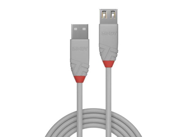 Lindy USB2 Skjøtekabel A-A - 3 m Anthra Line A-A USB Kabel Grå 