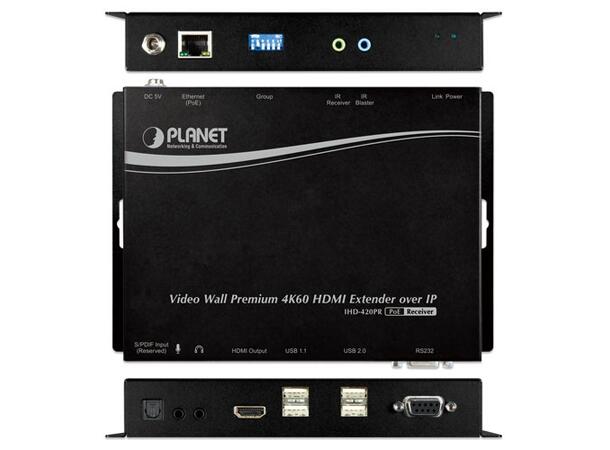 Planet HDMI over IP Rx PoE 4K 1xIP 64 Channels EDID HDCP 
