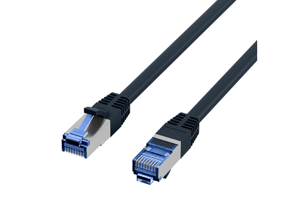 SFTP Patch Cat.6A/ 7 - 10 m Svart LSZH 500MHz 26/7AWG Halogenfri Superflex 