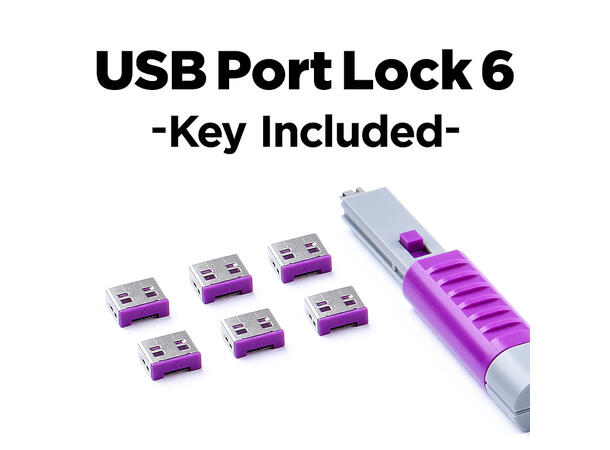 Smartkeeper Essential USB A+Nøkkel-Lilla USB A Port Lås 6 stk + Nøkkel Basic 