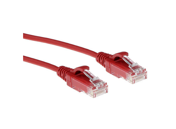 UTP Patch Cat.6 -  10 m Rød LSZH Slim 250MHz 28AWG Halogenfri Snagless 