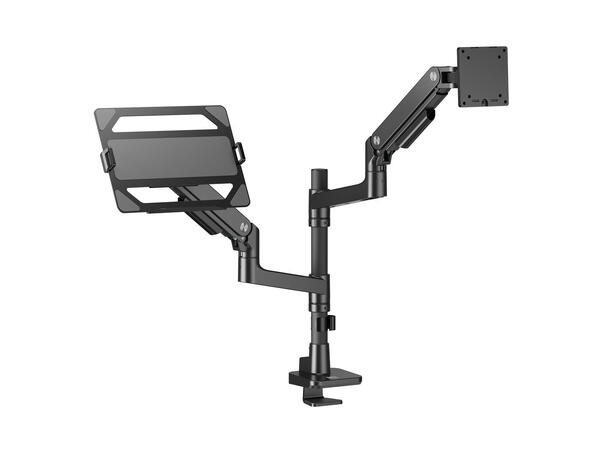 ACT Veggfeste - skjerm 49" Laptop mount Gassfjæret Sort Maks 7 kg 