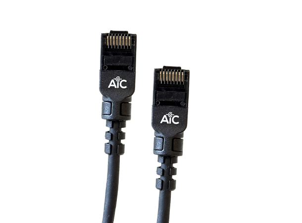 AiC Cat.6A U/UTP Slim-Flex  - 3,0 m Sort Pakke på 25 stk 