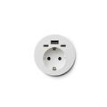 AiC PlugIt -  Borduttak med Schuko + USB USB-A og 2 x USB-C (GST18) Hvit