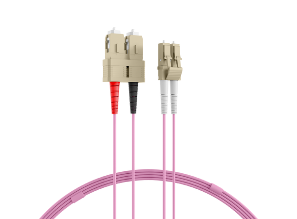 Fiberpatch 50/125 LC-SC -  10 m LSZH Multimode Duplex OM4 Rosa 