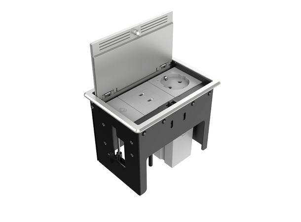 Kramer Bordbrønn 2 moduler- Kasse Alu Cutout 134 x 89 mm 