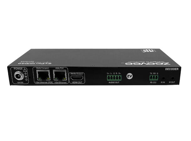 Kramer Decoder, Dual 1G LAN 4K60-1 Gbps-PoE-USB-AES 