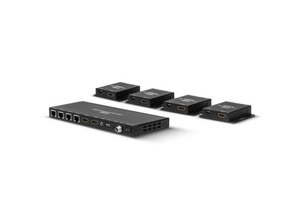Lindy 38155 70m CAT 6 4-Port HDMI 4K30 IR Splitter Extender med Loop