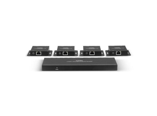 Lindy 38155 70m CAT 6 4-Port HDMI 4K30 IR Splitter Extender med Loop