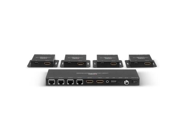 Lindy 38155 70m CAT 6 4-Port HDMI 4K30 IR Splitter Extender med Loop