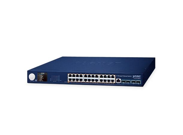 Planet Switch L3 24-p: 24xPoE+,  4xSFP+ Layer3  PoE + Smart LCD Screen 