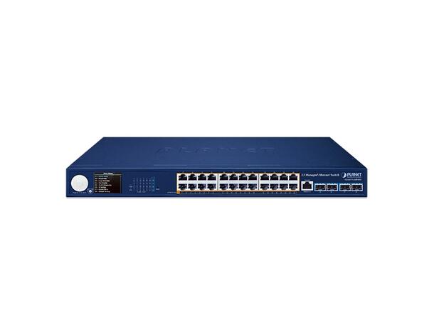 Planet Switch L3 24-p: 24xPoE+,  4xSFP+ Layer3  PoE + Smart LCD Screen 
