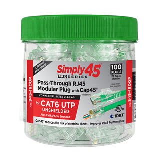 Simply45 - RJ45 - CAT 6 UTP Cap45 Pass Through - 23AWG  - 100 stk