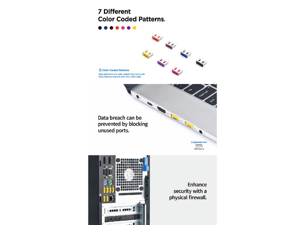 Smartkeeper Essential USB A+ Nøkkel -Gul USB A Port Lås 6 stk + Nøkkel Basic 