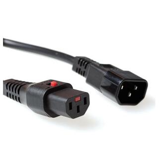 Strømkabel C13 C14 -  3,0 m iEC Lock 3x1,00mm² Sort