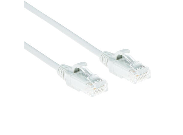 UTP Patch Cat.6 -  0,5 m Hvit LSZH Slim 250MHz 28AWG Halogenfri Snagless 
