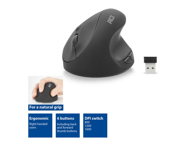 ACT Mus Trådløs - 1600 DPI USB A nano 