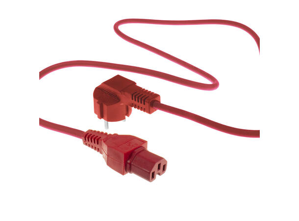 ACT Strømkabel CEE7/7 - C15  -  1,5 m Vinklet Rød 