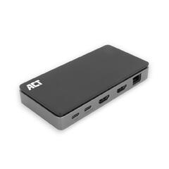 ACT USB-C Docking Station 4K 2xHDMI DP RJ-45 USB-C 2xUSB A(5Gbps) USB