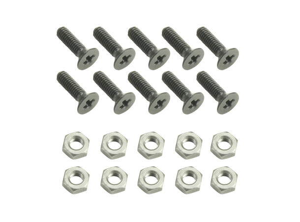 AH Skruesett XLR kontakter 10 stk M3x10mm m/mutter 