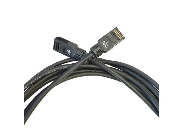 AiC Cat.6A U/UTP Slim-Flex  - 0,3 m Sort 