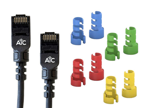 AiC Cat.6A U/UTP Slim-Flex  - 0,3 m Sort 