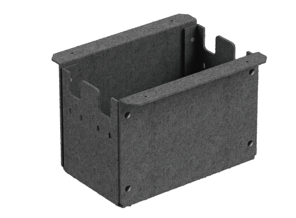 AiC Kabelboks under bordet i PET filt BHD= 368mm x 218mm x 259mm - Mørk grå 