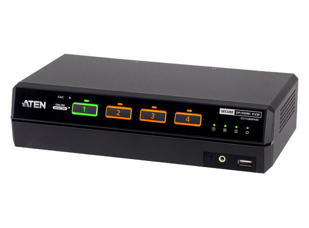 Aten Secure KVM Switch 4p 5K Combo port Dual Display NIAP PSD PP 4.0, CAC 