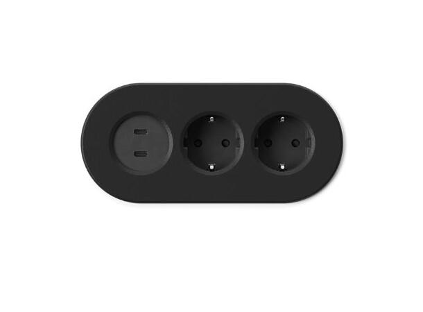 FF Nomad Strip 03 - Sort 2x USB C,30w,2xStrøm GST-18i3 0,2 m 