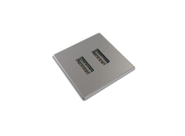 FF PM31 MICRO Kvadrat- 2x USB 30x30mm, 5V, 2000 mA, Antrasitt 