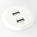 FF PM51 MINI - 2x USB Ø51mm, Total 5v, 2.4a, Hvit