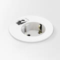 FF Powerdot Compact 60-Strøm + Kabelport Ø60mm Fast nivå 64mm Hvit
