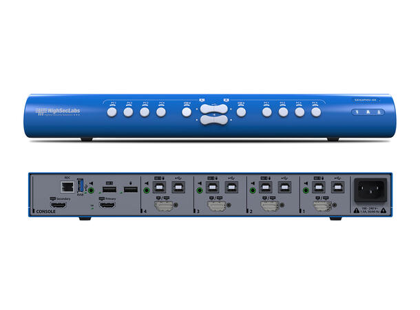 HighSecLabs Secure Ultra lMini-Matrix 4p 4x2 DP/HDMI fUSB PP 4.0 UHD 4K 