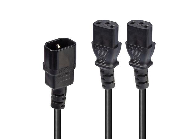 Lindy 30039 2m IEC Splitter Cable IEC C14 til 2 x IEC C13