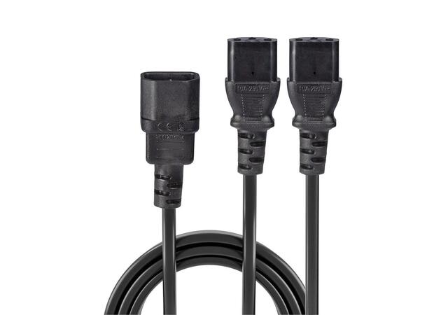 Lindy 30039 2m IEC Splitter Cable IEC C14 til 2 x IEC C13