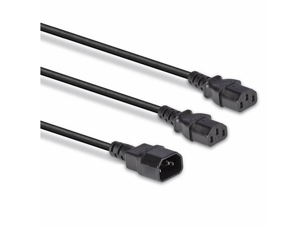 Lindy 30039 2m IEC Splitter Cable IEC C14 til 2 x IEC C13