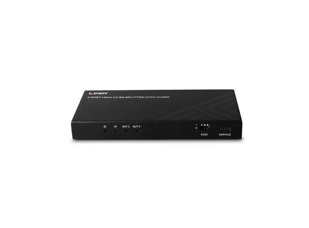 Lindy HDMI Splitter 2-port 8K 1->2 HDMI med Audio 