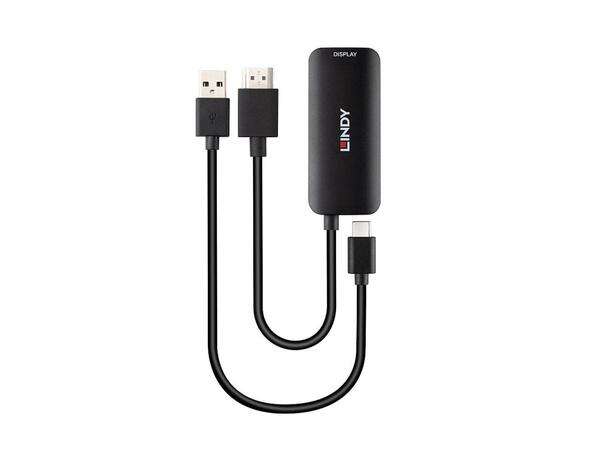 Lindy Konverter HDMI > USB-C 4K60 USB Power 