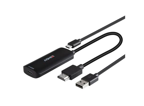 Lindy Konverter HDMI > USB-C 4K60 USB Power 