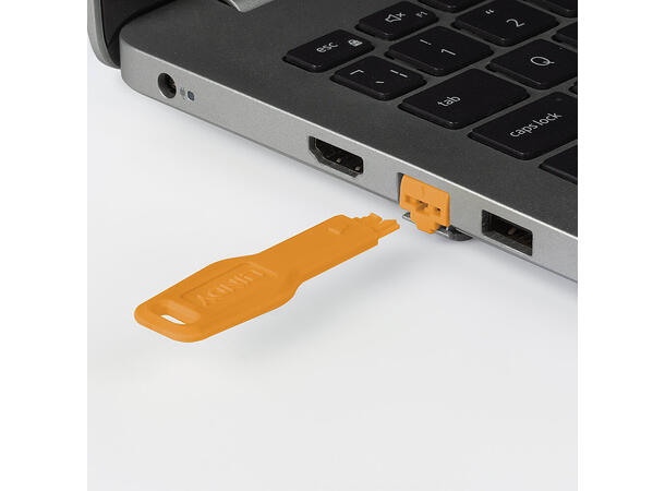 Lindy RJ45 Port Blocker Kit Oransje 1 lås og nøkkel 