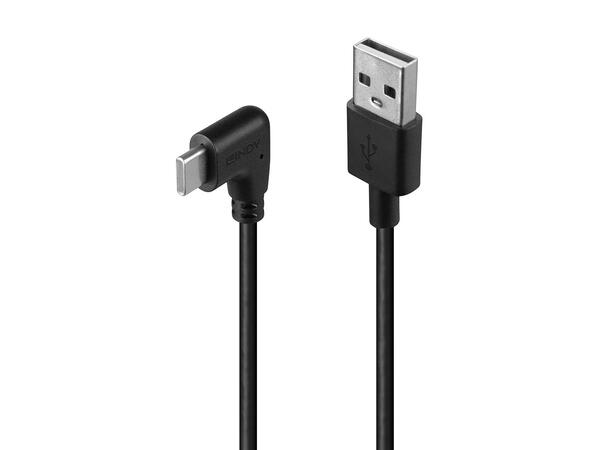 Lindy USB A>C kabel 2.0 1 m Vinklet USB-A USB-C 480Mbps 